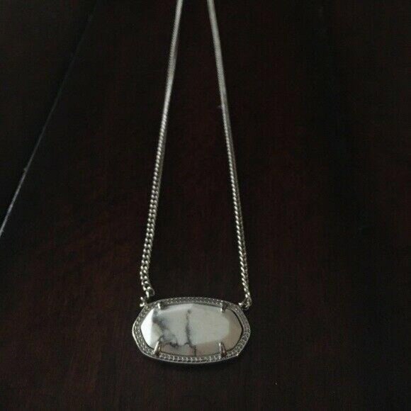 Kendra Scott Howlite White Silver Dylan Necklace - Picture 1 of 1